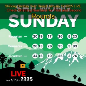 Artistic representation for Shillong Sunday Teer Result January 12 2025 LIVE : Check Winning Numbers for First and Second Rounds